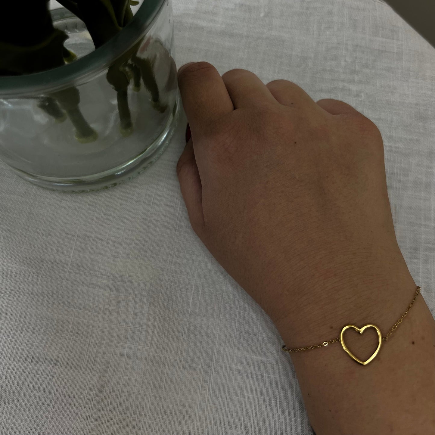 Bracciale cuore traforato gold