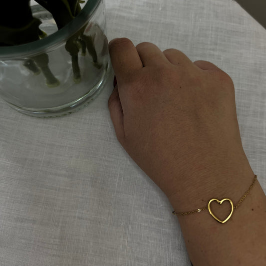 Bracciale cuore traforato gold