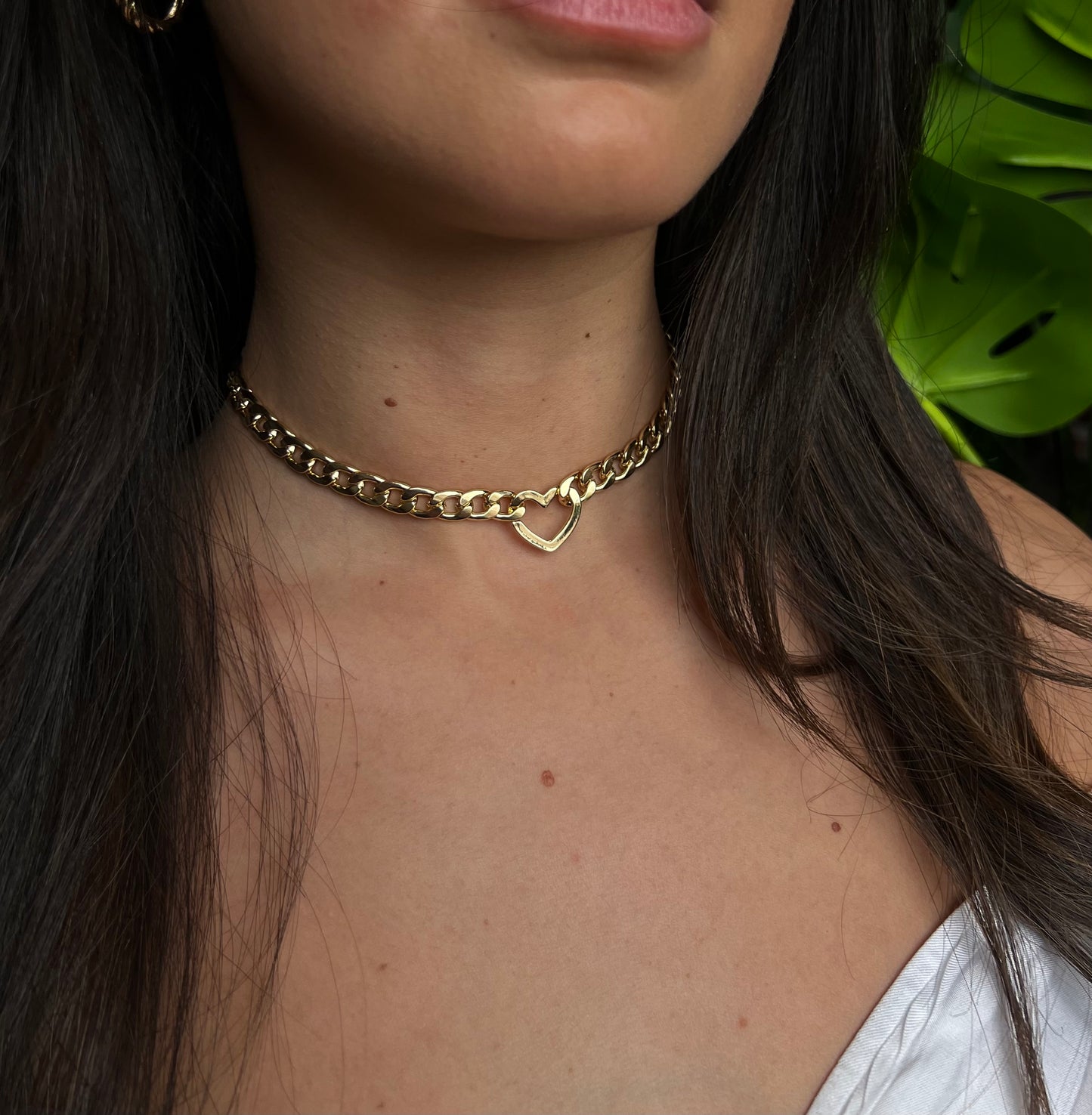 Collana chocker cuore gold